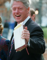 Clinton with Bible