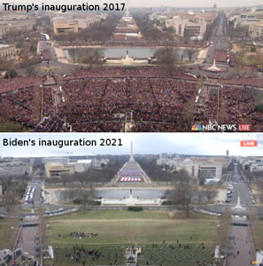 Trump's inauguration crowd vs Biden's