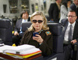 Hillary aboard C-17