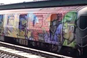 M train graffiti