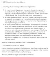 Legal definition of menacing