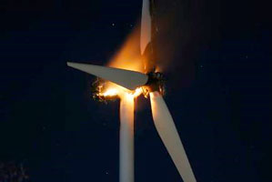 Windmill generator burns up
